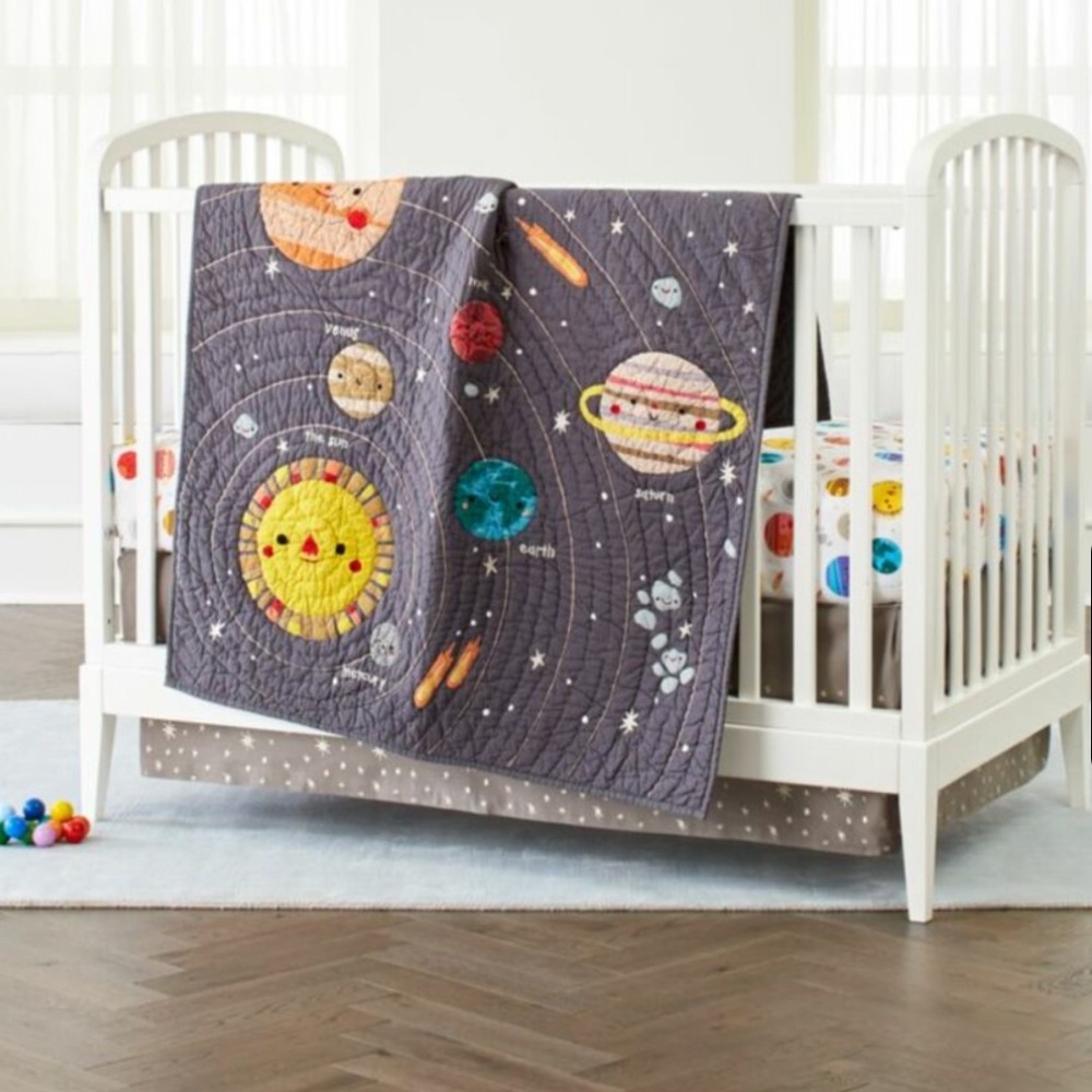 Crate&Barrel Kids | Solar System Quilted Crib Blanket